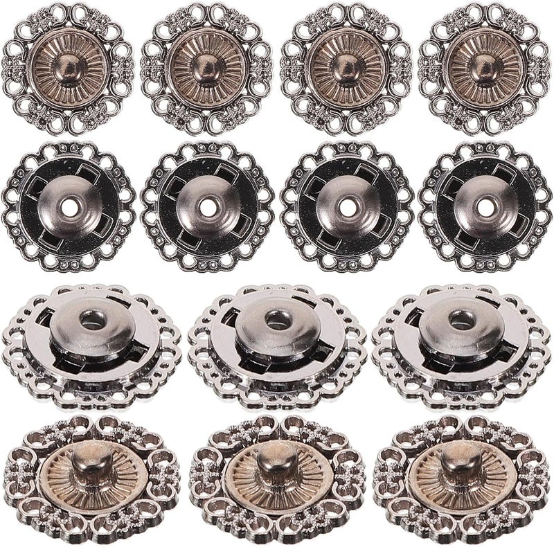 Zerodeko 25pcs Gunmetal Snap Buttons Press Studs for Clothing Replacement Assorted Fasteners for Jackets Coats DIY Sewing Accessories - Image 1