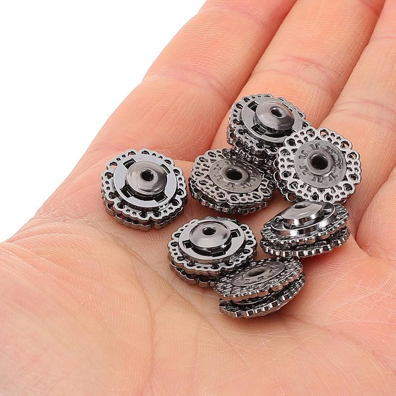Zerodeko 25pcs Gunmetal Snap Buttons Press Studs for Clothing Replacement Assorted Fasteners for Jackets Coats DIY Sewing Accessories - Image 4