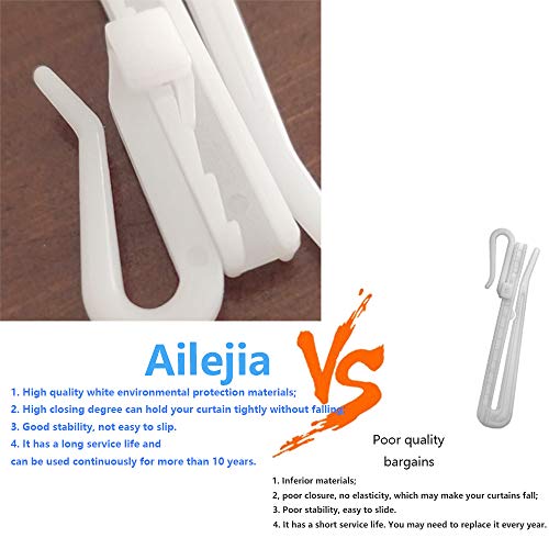 Ailejia 30 Pcs Plastic Adjustable Pinch Pleat Hook Ratchet System Depth Pinch Shower Curtain Hooks Plastic Tape Hook Curtain Hooks for Door Curtain and Shower Curtain (70mm.30pcs) - Image 3