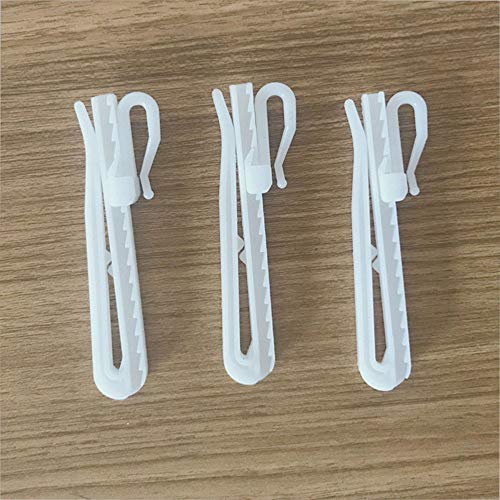 Ailejia 30 Pcs Plastic Adjustable Pinch Pleat Hook Ratchet System Depth Pinch Shower Curtain Hooks Plastic Tape Hook Curtain Hooks for Door Curtain and Shower Curtain (70mm.30pcs) - Image 1