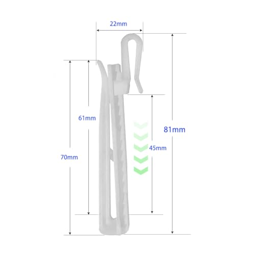 Ailejia 30 Pcs Plastic Adjustable Pinch Pleat Hook Ratchet System Depth Pinch Shower Curtain Hooks Plastic Tape Hook Curtain Hooks for Door Curtain and Shower Curtain (70mm.30pcs) - Image 2