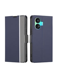HuHa Case Cover For Realme GT Neo5 SE Twill Texture Side Button Leather Phone Case Blue 