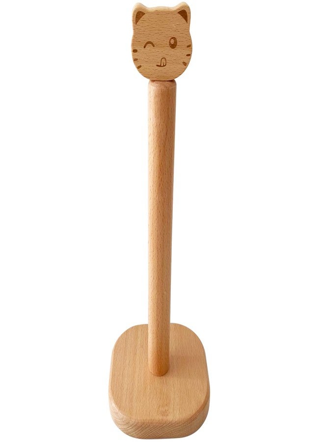 Cambiar Cute Paper Towel Holder, Wooden Kitchen Roll Stand Organizer Free Standing, Housewarming Gift Present for Friends - Image 1