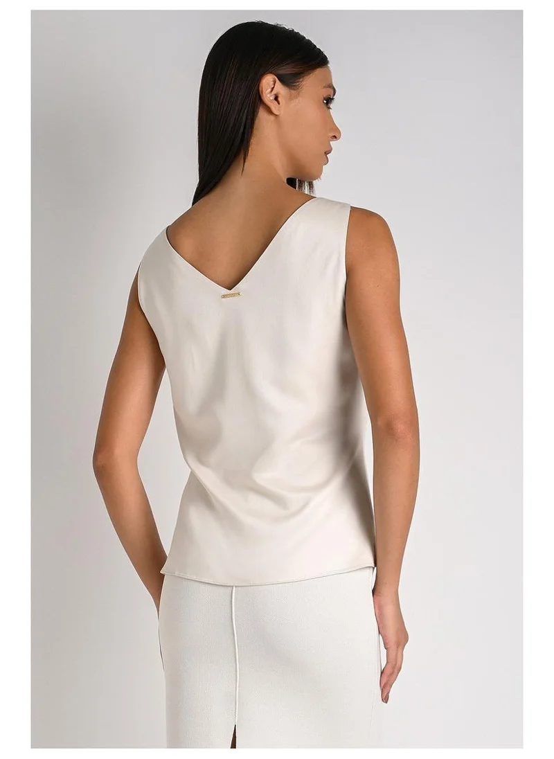 Carmen Steffens  V-Neck Off-White Tank Top for Women | Best Price UAE