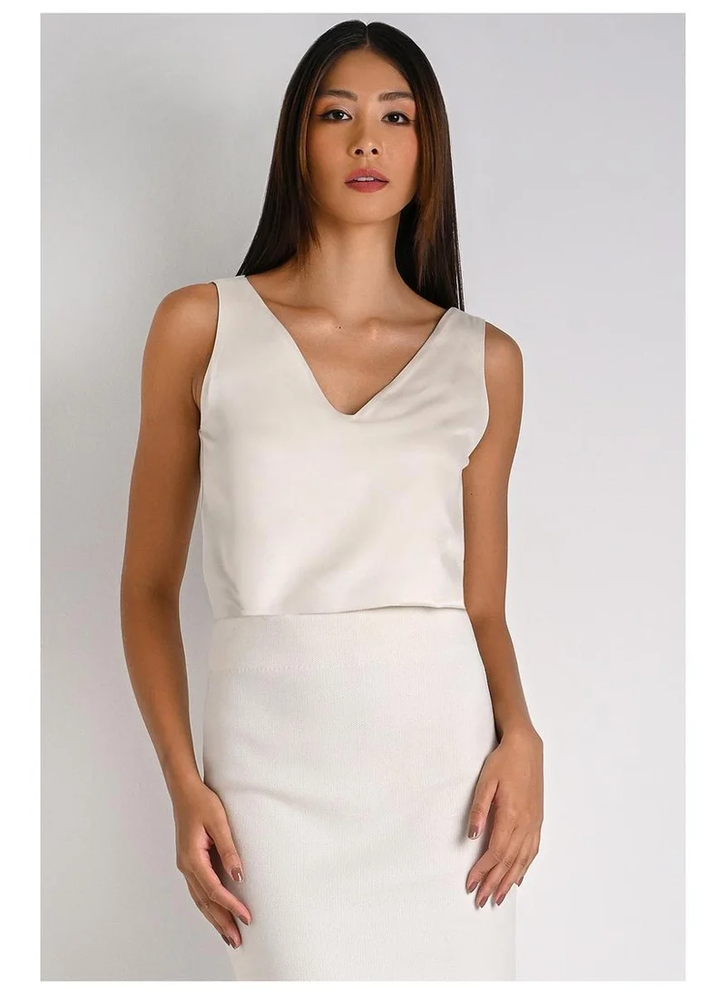 Carmen Steffens  V-Neck Off-White Tank Top for Women | Best Price UAE