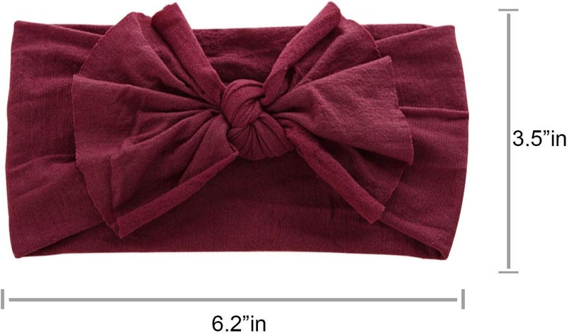 DRESHOW BQUBO 5 Pack Baby Headbands for Girls Newborn Baby Nylon Headbands with Bows Hair Accessories - Image 4