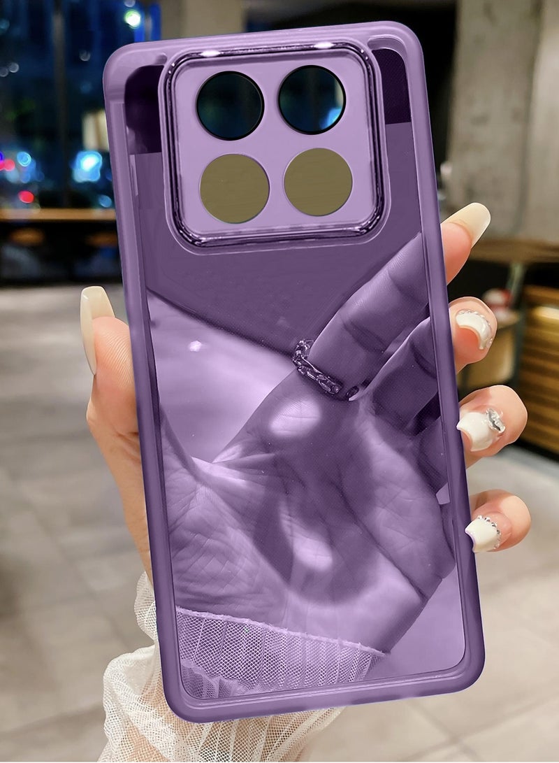 دبليو تيك غطاء خلفي لهاتف شاومي ريدمي نوت 15 5G 2025 شفاف وناعم من TPU مع حماية عدسة الكاميرا من السيليكون، نحيف جدًا، تصميم أنيق للهاتف مع إطار معدني مطلي للكاميرا - بنفسجي باذنجاني - Image 2