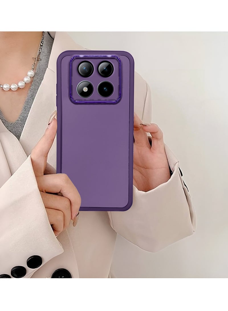 دبليو تيك غطاء خلفي لهاتف شاومي ريدمي نوت 15 5G 2025 شفاف وناعم من TPU مع حماية عدسة الكاميرا من السيليكون، نحيف جدًا، تصميم أنيق للهاتف مع إطار معدني مطلي للكاميرا - بنفسجي باذنجاني - Image 4