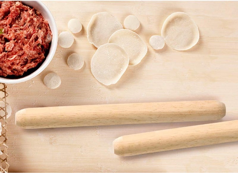 SmellS Wooden Rolling Pin, French Dumpling Rolling Pin for Baking Pizza Dough Roller 30 x 3.5cm - Image 4