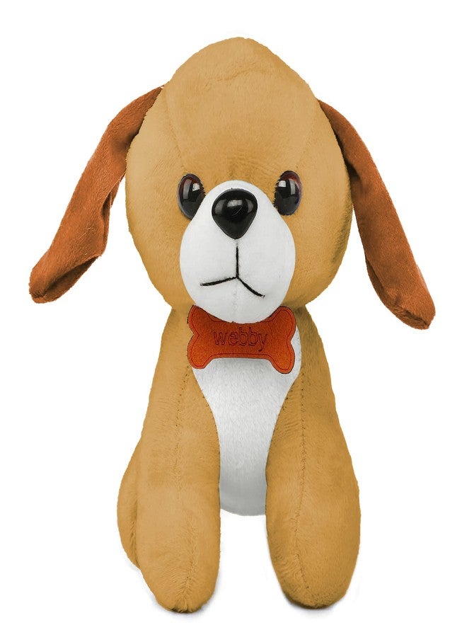 Webby Soft Animal Plush Standing Dog Toy 20cm, Brown - Image 2