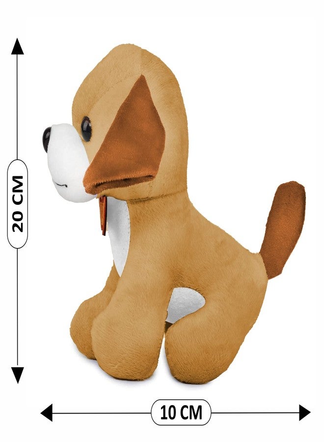 Webby Soft Animal Plush Standing Dog Toy 20cm, Brown - Image 3