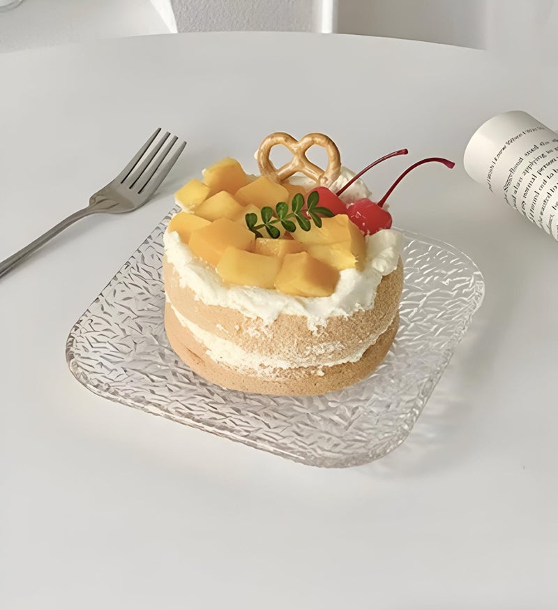 Square glass plate set-a full set of 7 pieces including a large serving plate and small plates for fruits, salads, and serving cakes elegantly versatile - Image 2