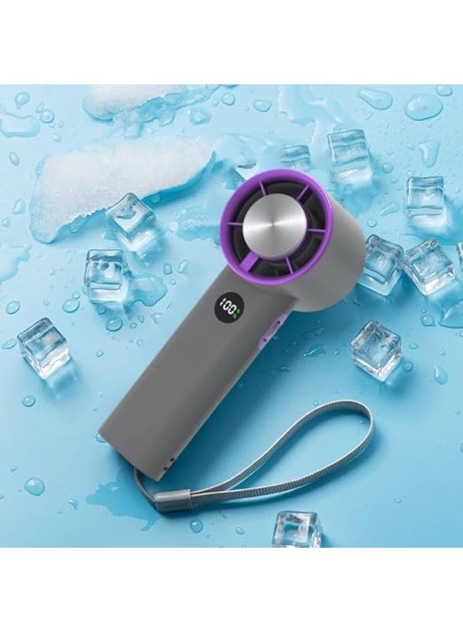 Mini personal fan with 100 adjustable speeds, USB rechargeable battery-operated fan, LED display, cooling fan for travel, camping, outdoor and indoor use. - Image 5