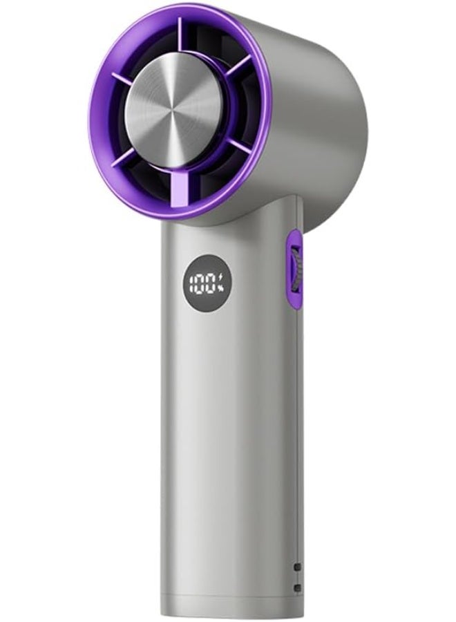 Mini personal fan with 100 adjustable speeds, USB rechargeable battery-operated fan, LED display, cooling fan for travel, camping, outdoor and indoor use. - Image 1