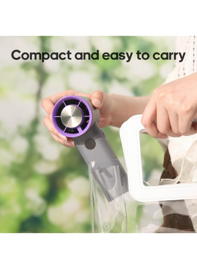 Mini personal fan with 100 adjustable speeds, USB rechargeable battery-operated fan, LED display, cooling fan for travel, camping, outdoor and indoor use. - Image 2