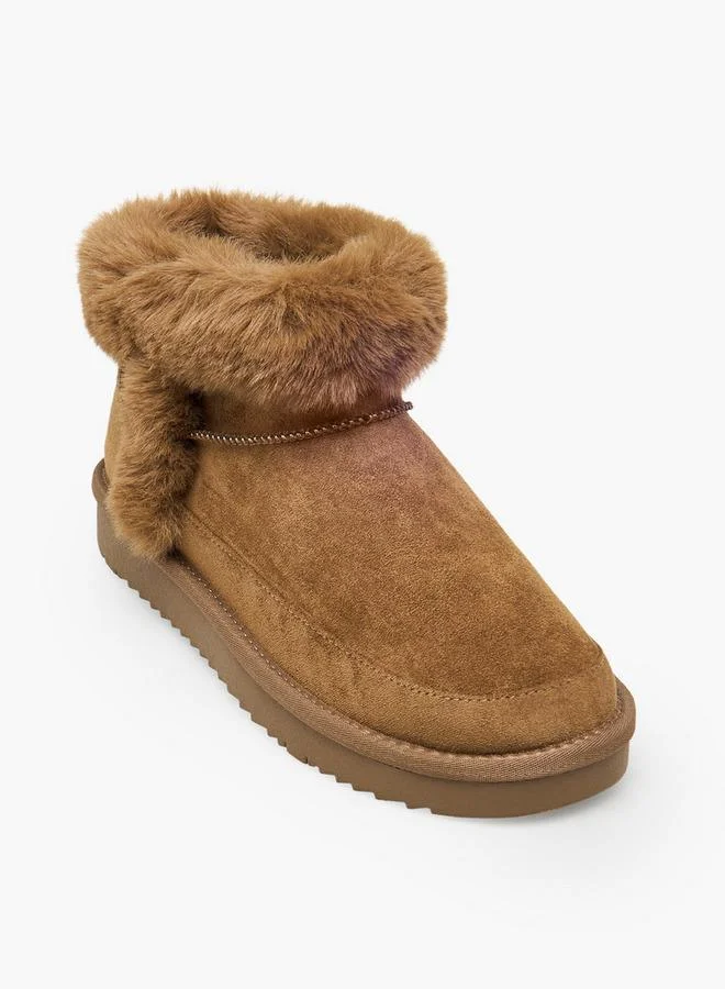 سيليست Women Faux Fur Trim Ankle Boots