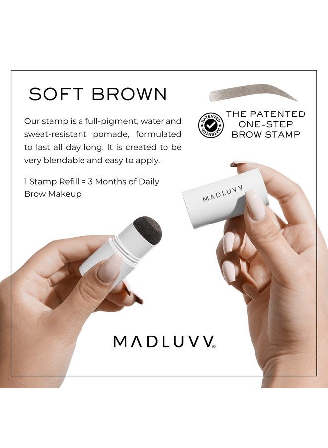 MADLUVV Patented 1Step Brow Stamp™ Refill, The Original Viral Eyebrow Stamp For Filling And Shaping, Smudgeproof, Blendable, Water Resistant Pomade Formula In The Cap (Soft Brown) - Image 3