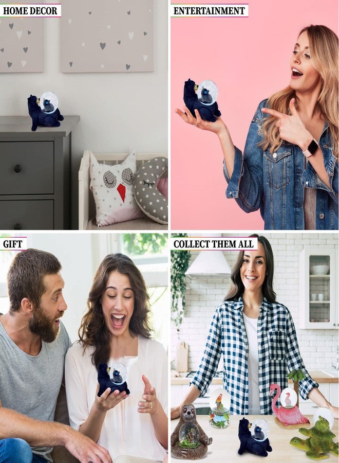 Puzzled COTA Global Black Bear Snow Globe - Hand Crafted Wildlife Collectible Souvenir Glitter Snow Globe Home Decor Accessory - Resin Desk Novelty Items and Bear Figurine Gifts for Animal Lovers - 45mm - Image 3