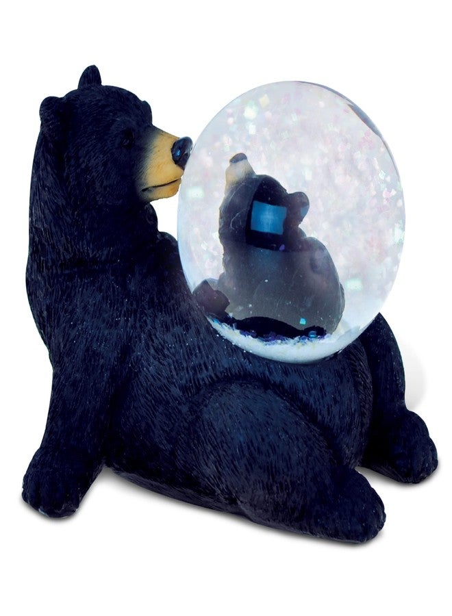Puzzled COTA Global Black Bear Snow Globe - Hand Crafted Wildlife Collectible Souvenir Glitter Snow Globe Home Decor Accessory - Resin Desk Novelty Items and Bear Figurine Gifts for Animal Lovers - 45mm - Image 1
