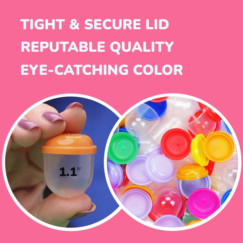 Entervending Capsule Vending Machine Translucent Acorn Capsules Empty 500 pcs 1.1 inch - Gumball Machine Capsules Bulk Party Favors Containers - Easter Basket Stuffers Gifts Pinata Stuffers DIY Craft Supplies - Image 2
