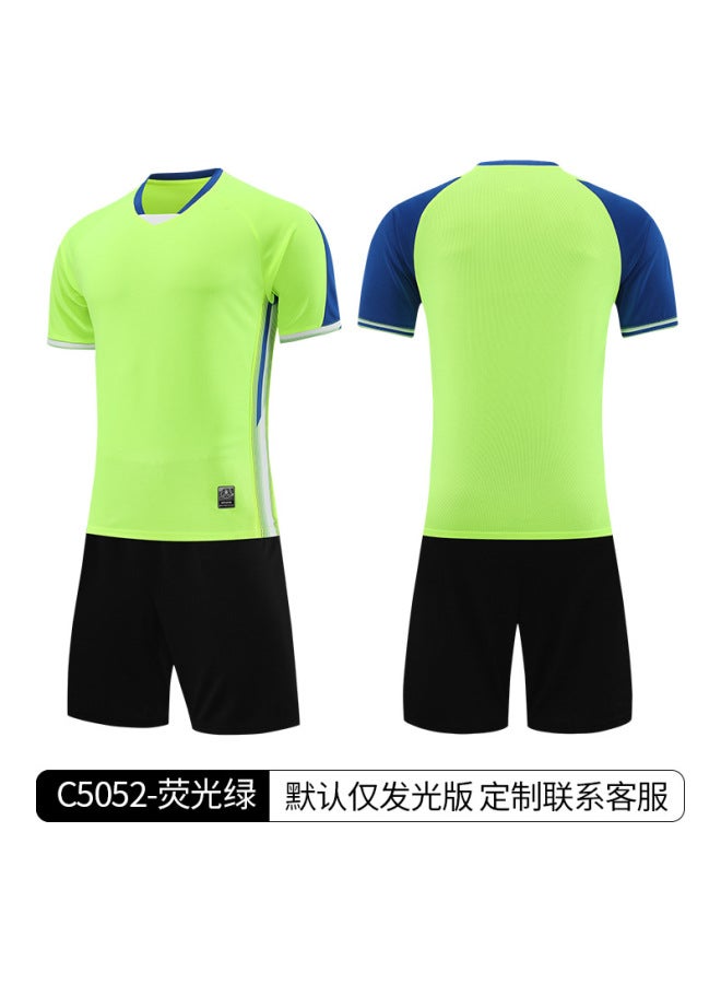 C5052-fluorescent Green Children's Football Game Campus Sports Meeting Team Uniform Set Toddler Football Jersey Jersey Quick-drying Training Uniform