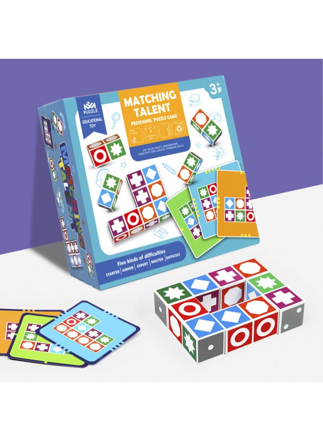 أحجية الأطفال في رياض الأطفال للأولاد والبنات، بطاقات التعليم المبكر، ألعاب التنوير، التعليم الفكري، مطابقة المواهب، اللون: ترقية تحدي المواهب المتطابقة - Image 4