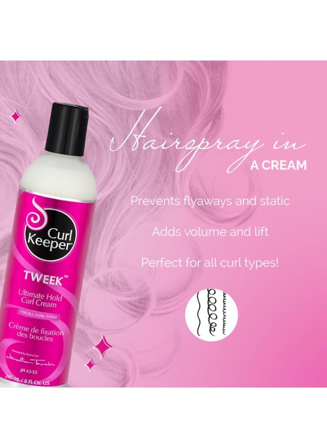 Curl Keeper Curl Keeper Ultimate Hold Curl Cream for Curly and Wavy Hair Types - Hairspray in a Styling Cream Form for Women & Men (8 Fl Oz), Tweek  - Image 1