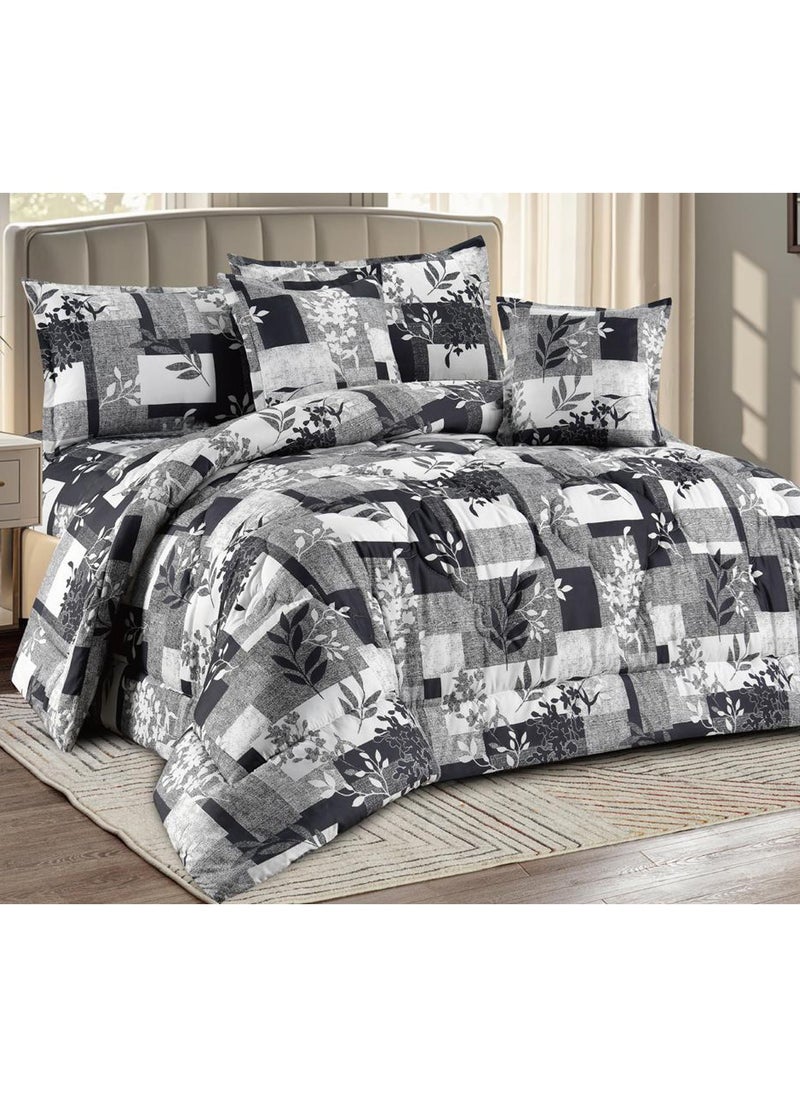Miral 6-Piece Double Bed Comforter Set – Soft Printed Quilt with Full Fitted Sheet and Pillow Covers – Size 220×240 cm  - Image 2
