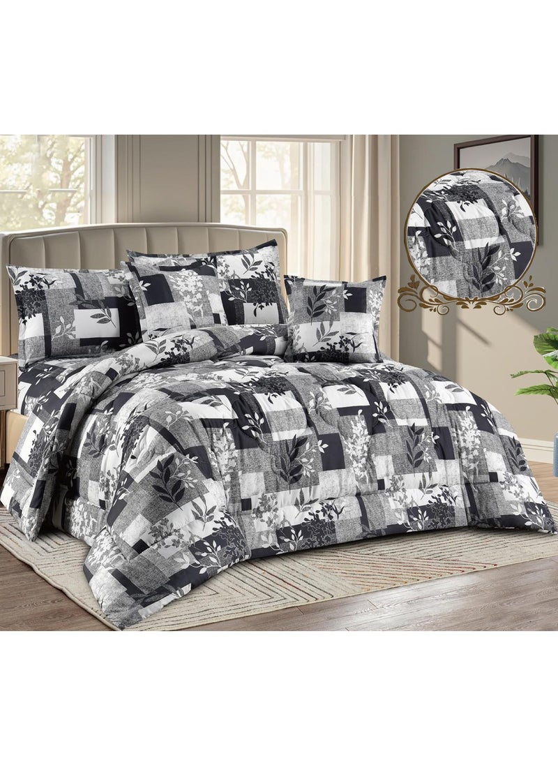 Miral 6-Piece Double Bed Comforter Set – Soft Printed Quilt with Full Fitted Sheet and Pillow Covers – Size 220×240 cm  - Image 3