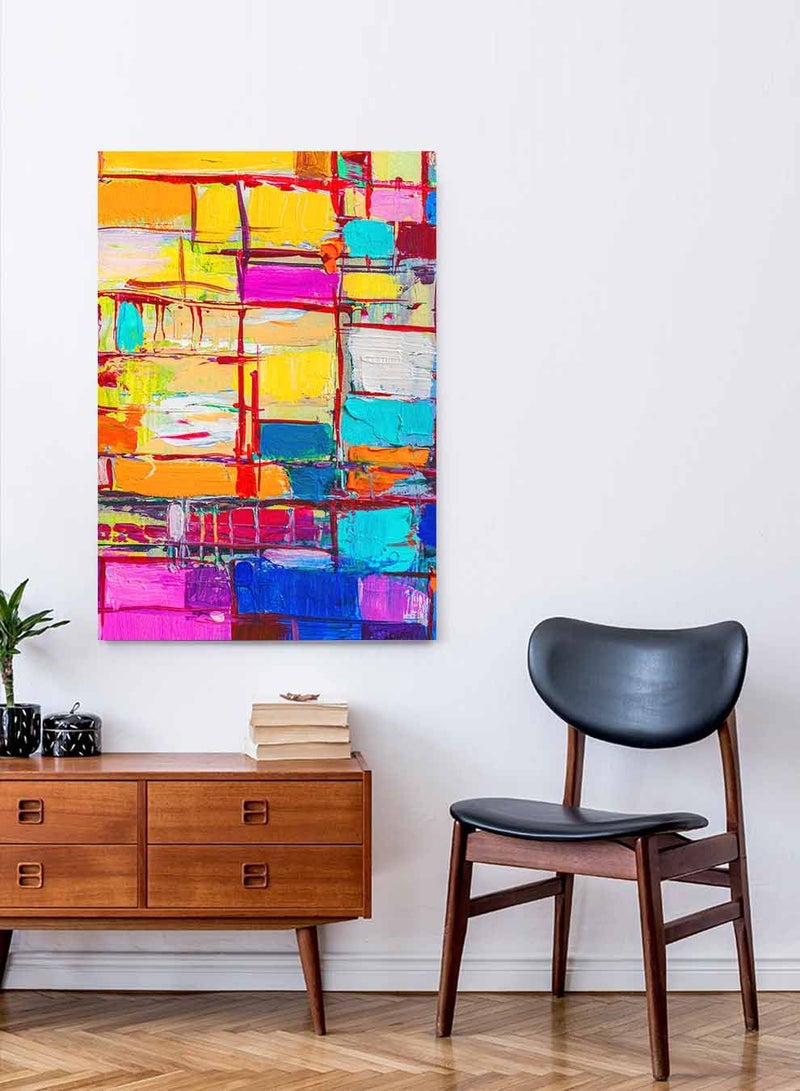 لوحة كانفاس على إطار خشبي، تصميم فن تجريدى لخلفية ملونه، للمنزل، غرفة المعيشة، المكتب، الديكور - Image 3