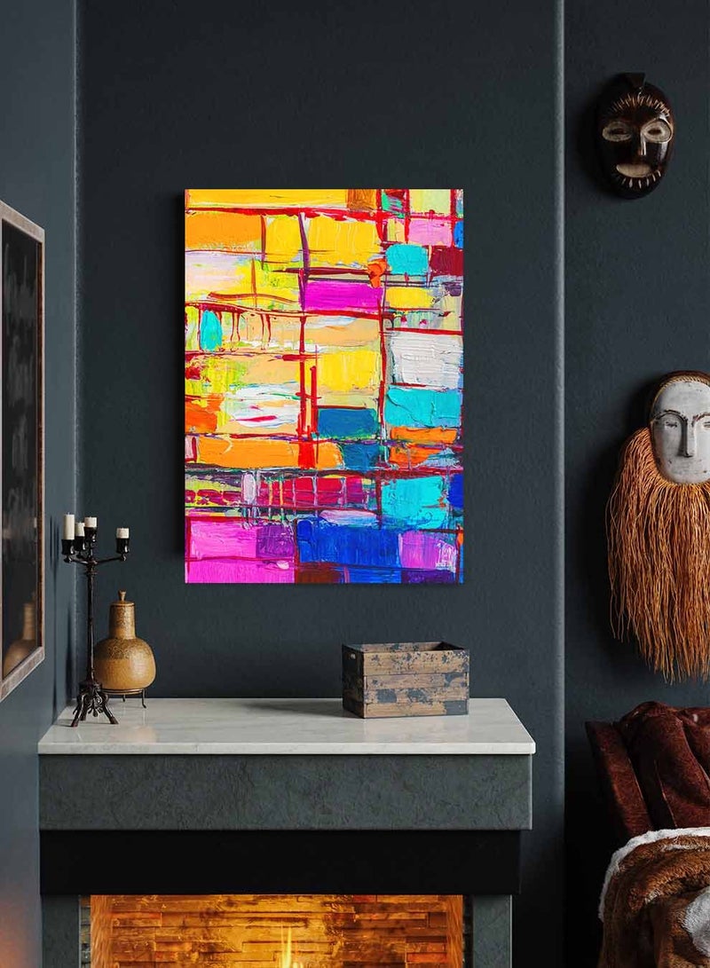 لوحة كانفاس على إطار خشبي، تصميم فن تجريدى لخلفية ملونه، للمنزل، غرفة المعيشة، المكتب، الديكور - Image 2