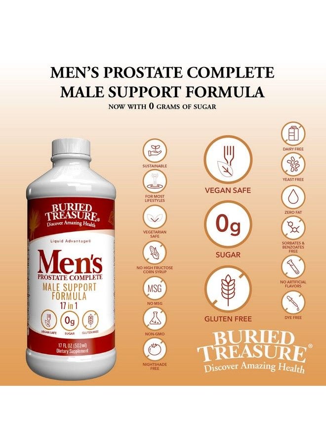 Buried Treasure - : Men Prostate Complete Natural Herbal Formula Supplement W Saw Palmetto Pygeum Bark  Stine Nettles To Support Healthy Urinary  Prostate Function 16 Oz - Image 1
