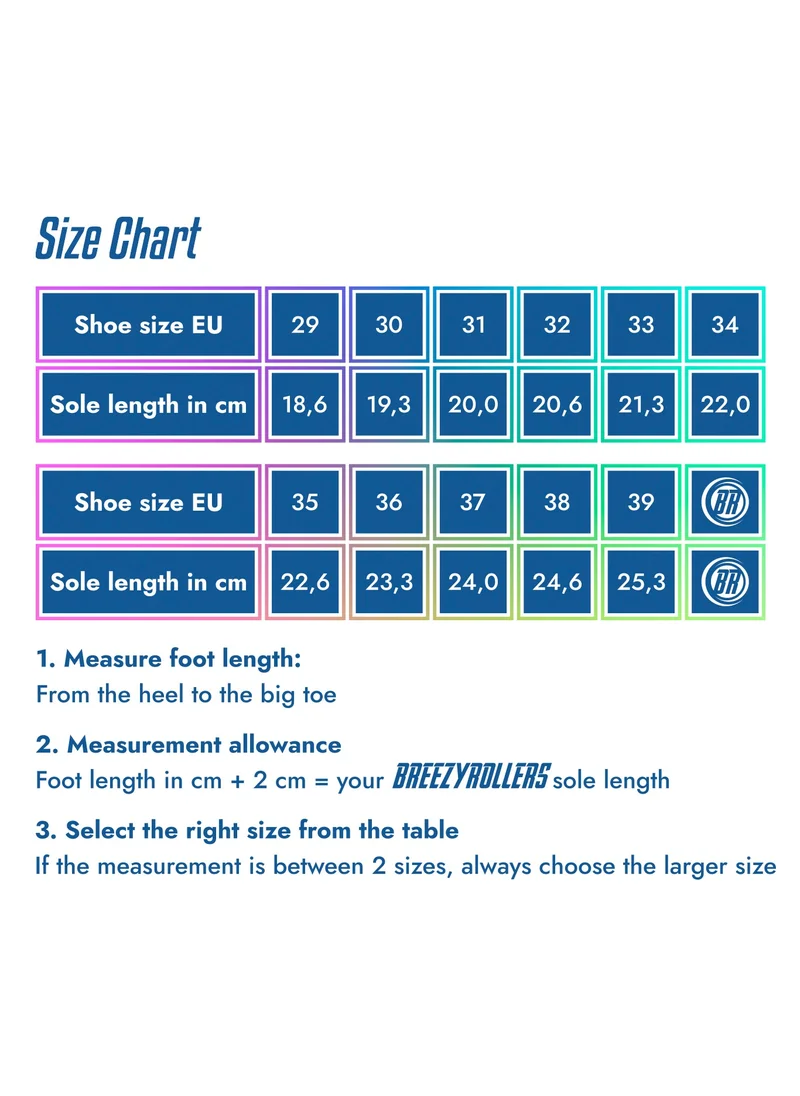 BREEZYROLLERS BREEZY ROLLERS shoes with wheels for children, Roller skates sneakers kids, From children's street shoes to roller skates in a few seconds, Patented click system, Trainers with wheels for girls & boys