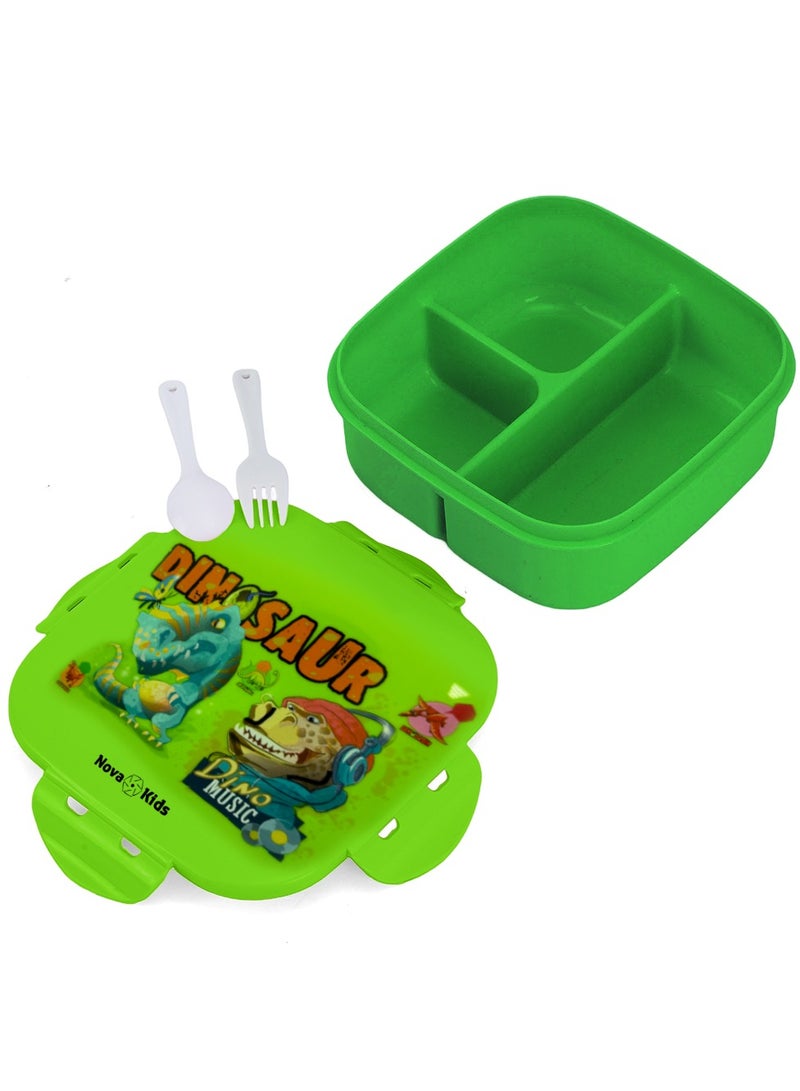 Nova kids Bento Lunch Box Square 1000 ML - Dino Green - Image 2
