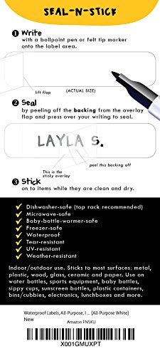 Lil' Labels Daycare Value Pack - All-Purpose & Clothing Labels (White), Waterproof & Multipurpose - Image 3