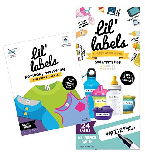 Lil' Labels Daycare Value Pack - All-Purpose & Clothing Labels (White), Waterproof & Multipurpose - Image 1