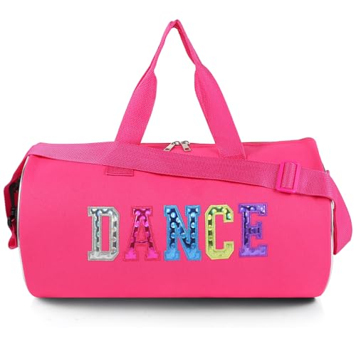 SAIWEILAI ONLINE Dance Duffle Bag for Girls Sport Gym Bags Overnight Travel Bags Fun Dance Workout Duffel Bag with Adjustable Carry On and Handy Pouch for Dancers Girls Teens Student Athletes Style2 - Image 1