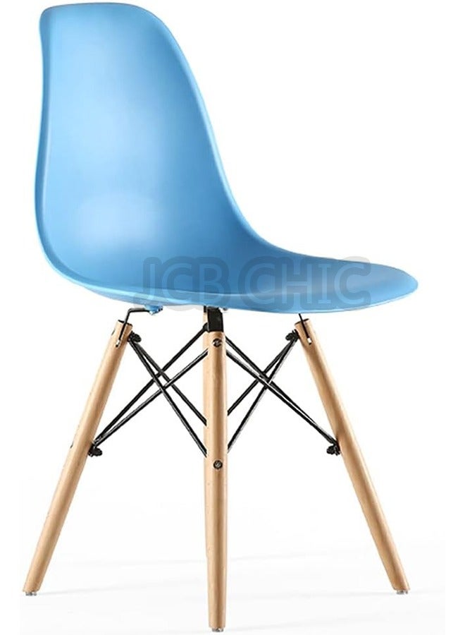 Eames Style Chair with Walnut Wood Legs Eiffel Dining Room Chair - Lounge Chair Without Arms Chair - Image 1