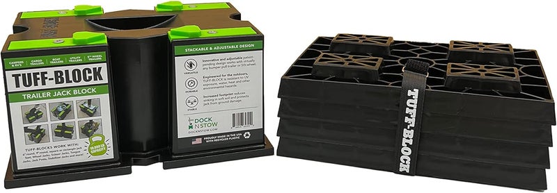 Dock N Stow TUFF Block with 4 XL Pads Combo - RV Leveling Blocks for Travel Trailers and Camper Jack Stands - Image 2