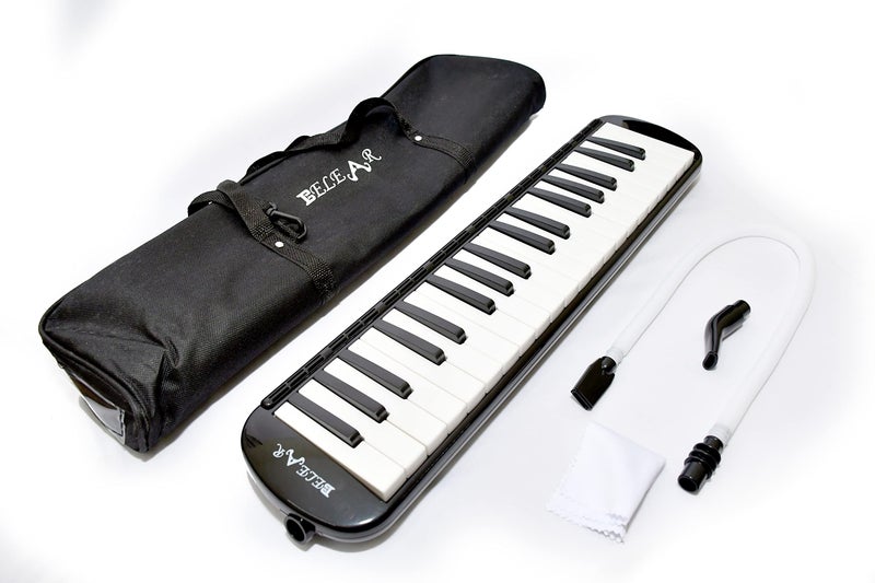 Belear 37 Key Piano Style Black Melodica Wind Musical Instrument with Mouth Piece and Black Carry Bag - Image 4