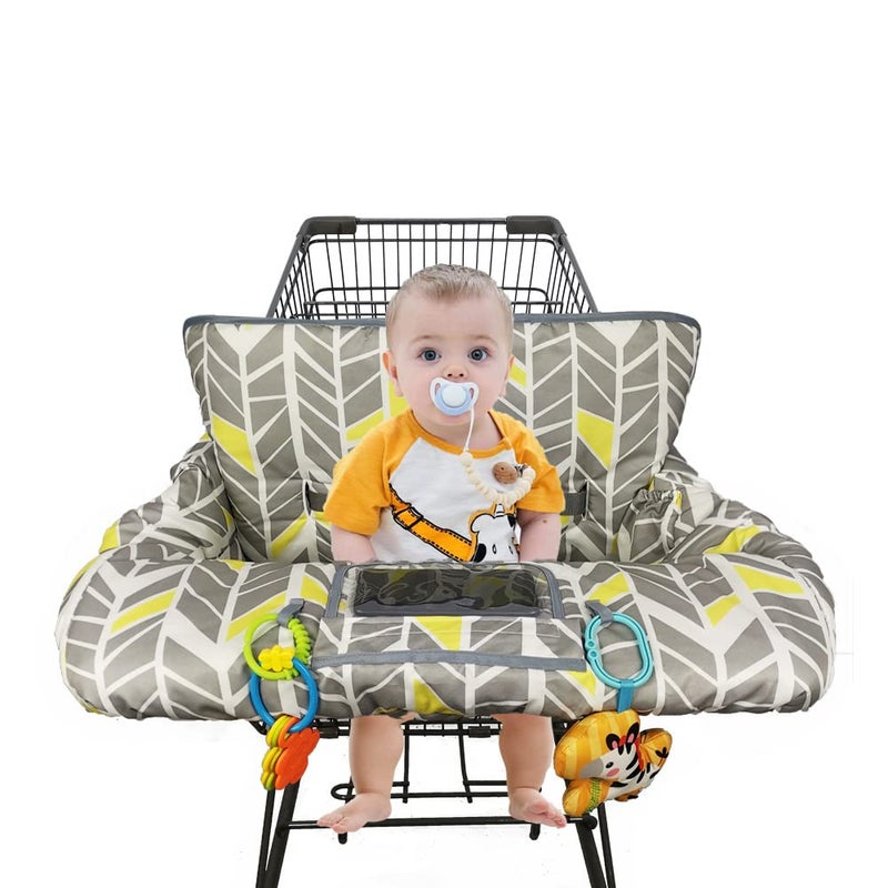 ICOPUCA Shopping Cart Cover for Baby boy Girl, Multi-in-1 Cart Covers for Babies, Soft Padded Infant High Chair Cover, Machine Washable, Grocery cart seat Cushion Cover, Multi Color - Image 5