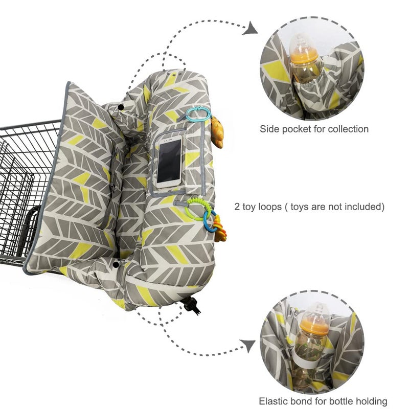 ICOPUCA Shopping Cart Cover for Baby boy Girl, Multi-in-1 Cart Covers for Babies, Soft Padded Infant High Chair Cover, Machine Washable, Grocery cart seat Cushion Cover, Multi Color - Image 2