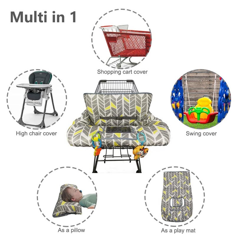 ICOPUCA Shopping Cart Cover for Baby boy Girl, Multi-in-1 Cart Covers for Babies, Soft Padded Infant High Chair Cover, Machine Washable, Grocery cart seat Cushion Cover, Multi Color - Image 3