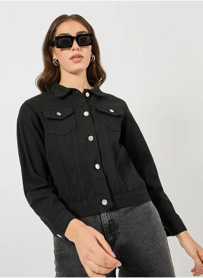 Styli Regular Fit Short Length Denim Jacket