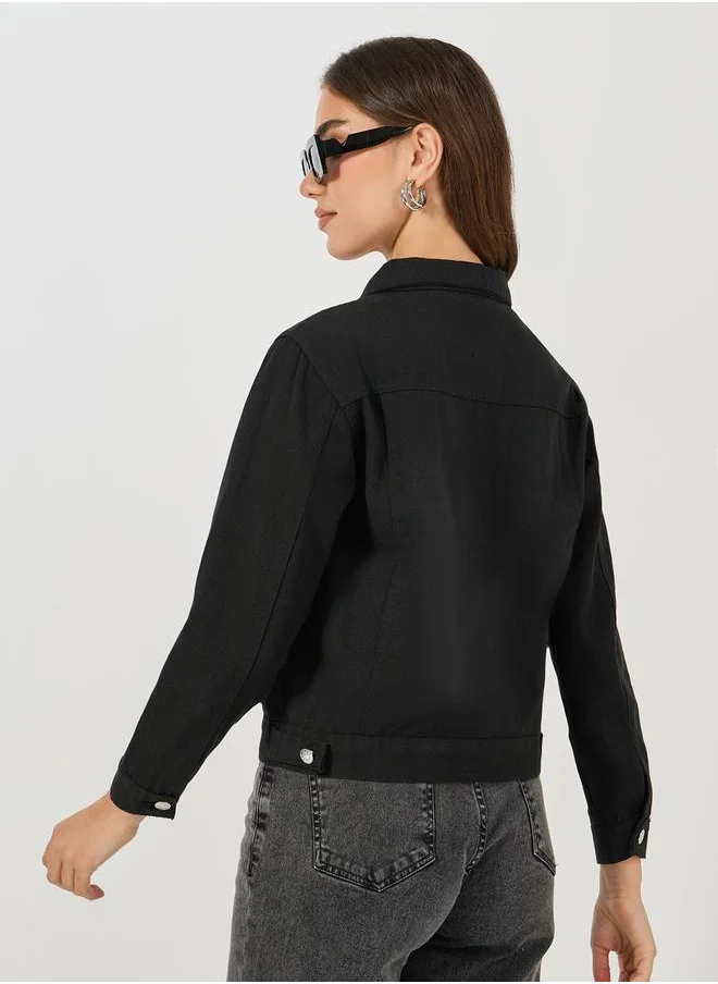 Styli Regular Fit Short Length Denim Jacket
