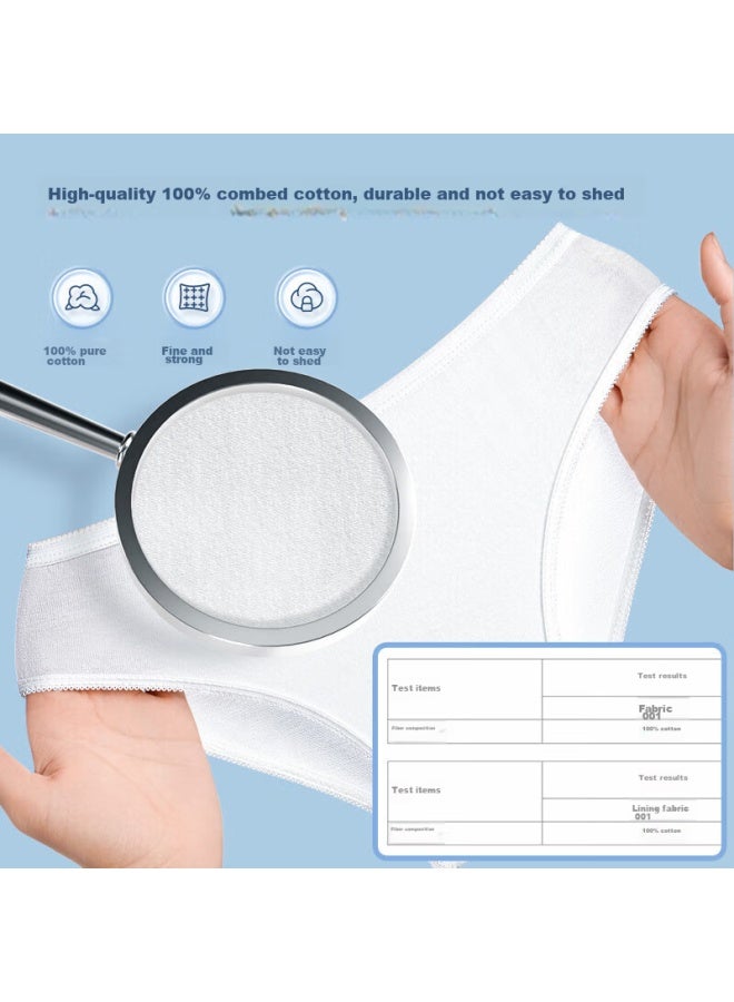 Free Go Freego Pure Cotton Disposable Underwear For Women, Sterilized, All-cotton, No-wash, Daily-use, For Pregnant Women, Postpartum, Menstrual Period, Travel, White, Xl, 5 Pieces - Image 3