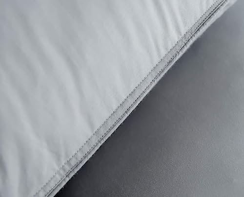 Eastwarmth King Size Goose Feather Down Bed Pillow 2 Pack for Sleeping 100% Cotton Cover Medium Firm Set of 2 King Size Gussted White - Image 4