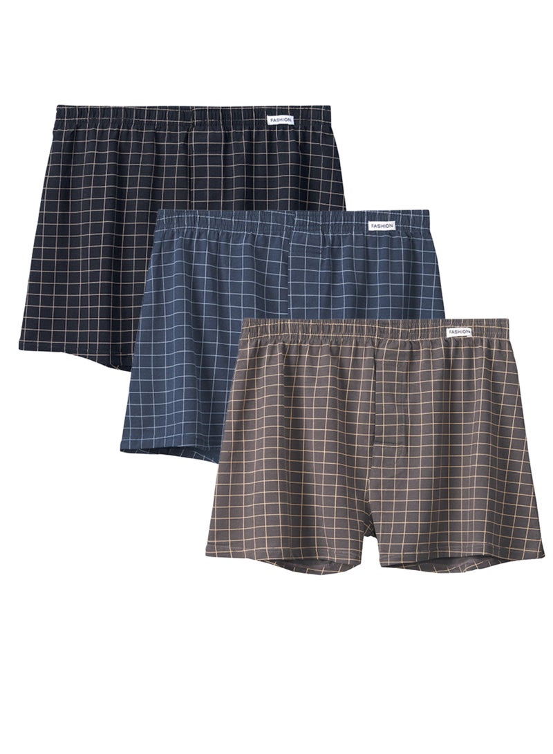 3 قطع ملابس داخلية رجالية من القطن بوكسر للرجال - Image 1