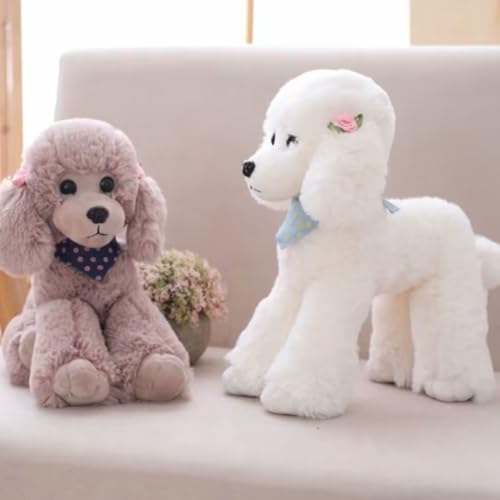 OPHRBU Poodle Plush Toys Soft and Cute Poodle Plush Toys Pillows Cushions The Best Gift for Your Family and Friends 1 pc Light Grey 12 inches - Image 5