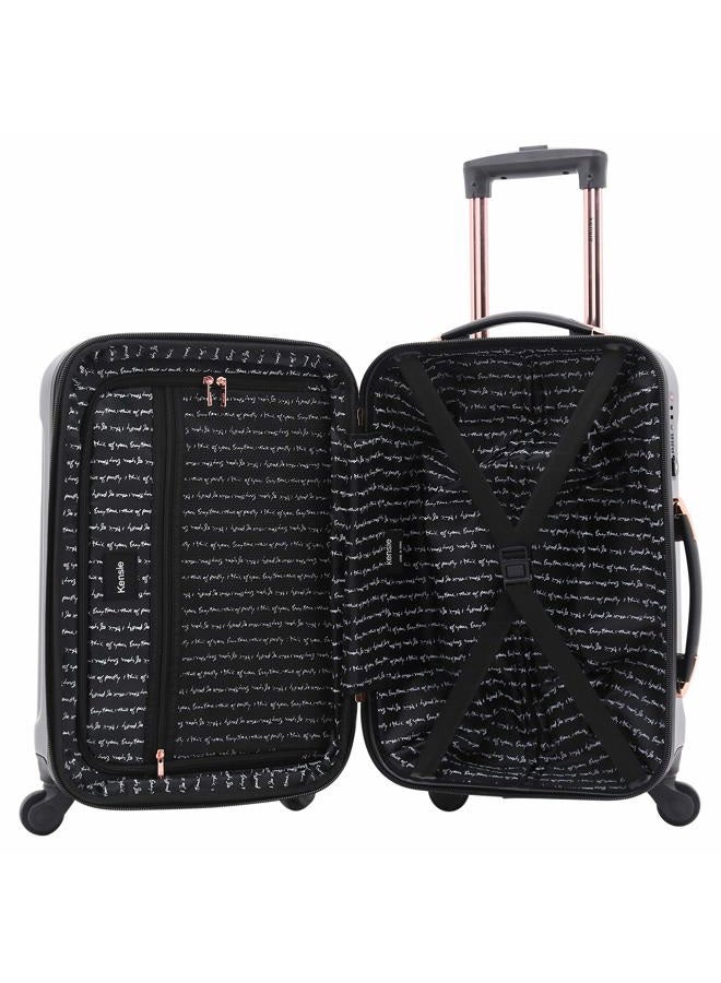 kensie Women's Alma Hardside Spinner Luggage, Metallic Black, 3-Piece Set (20/24/28), Alma Hardside Spinner Luggage - Image 3